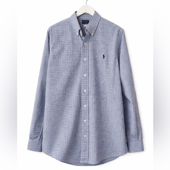 Ralph Lauren Other - 👔 Ralph Lauren Men’s Navy & White Gingham Button-Down Shirt Size XL